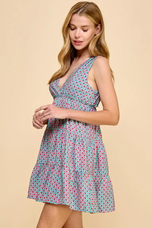 3-D DOT TIERED DRESS