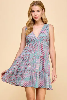 3-D DOT TIERED DRESS