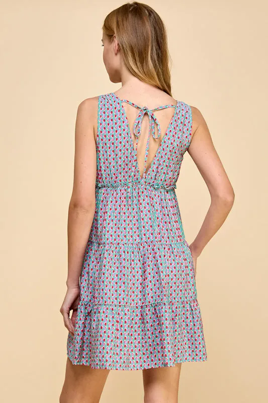 3-D DOT TIERED DRESS