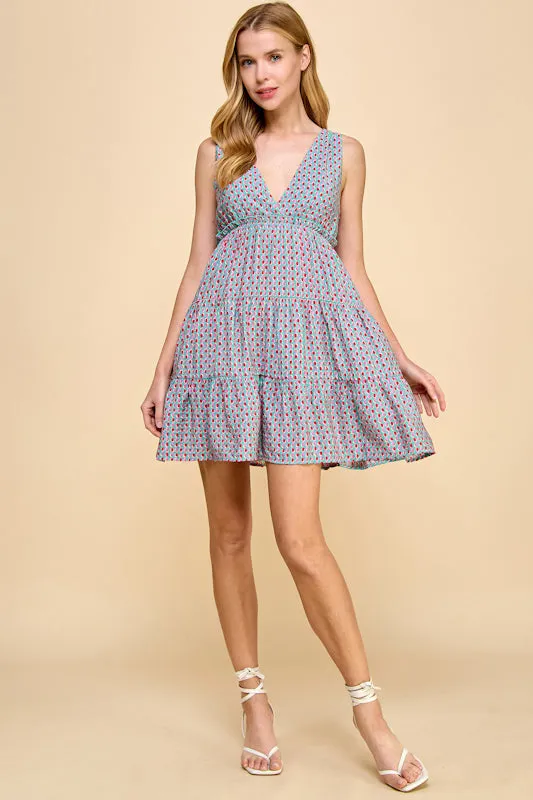 3-D DOT TIERED DRESS