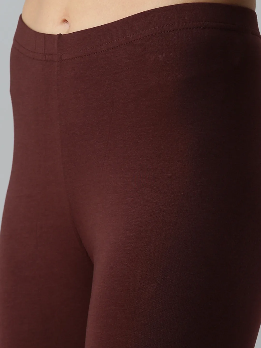 Ankle Length Leggings Cotton-Coffee Brown