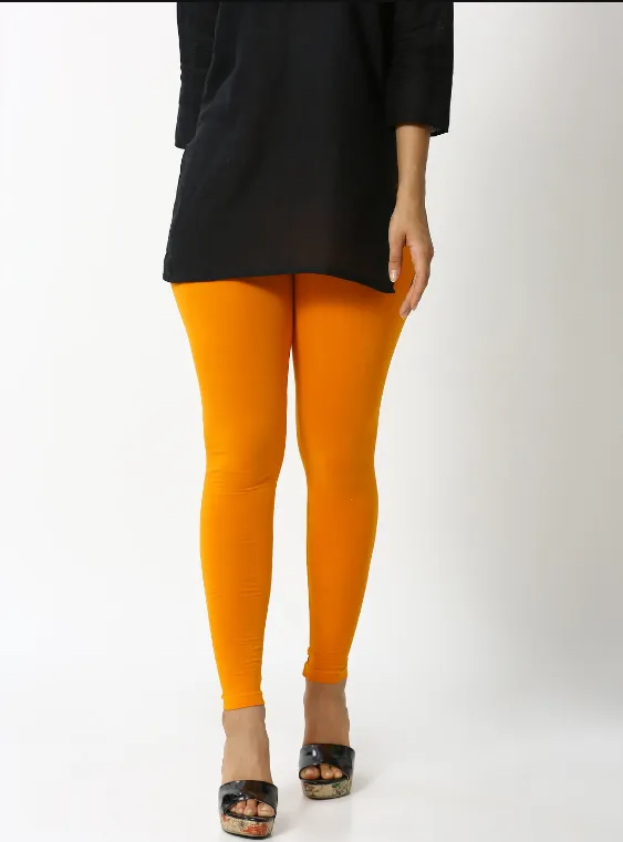 Ankle Length Leggings Cotton-Dark Yellow