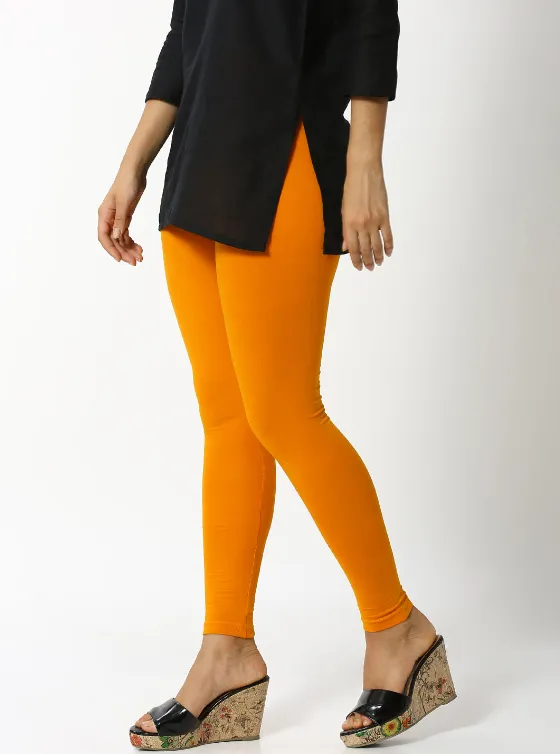 Ankle Length Leggings Cotton-Dark Yellow