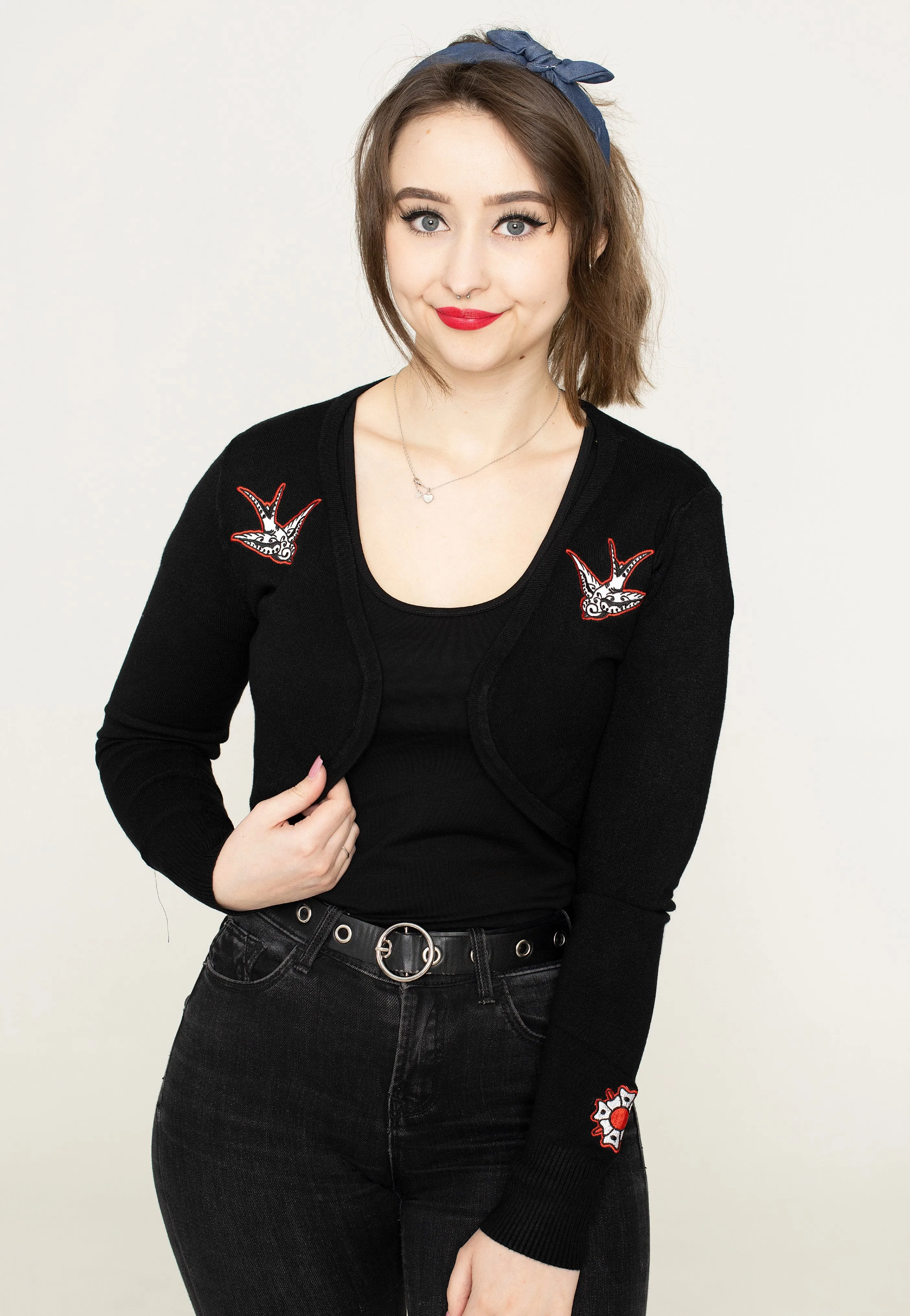 Banned Apparel - Swallows Black/White - Bolero