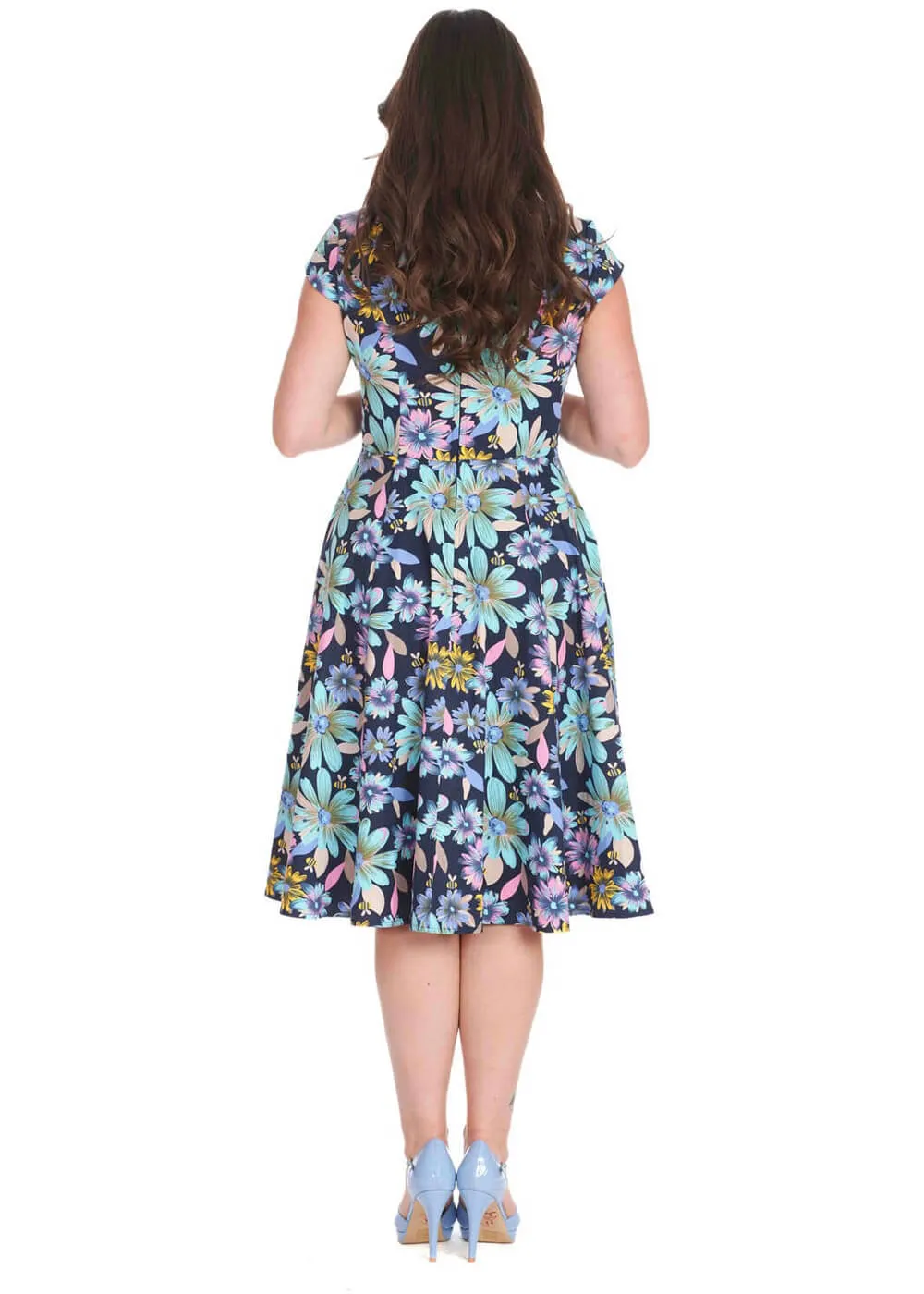 Banned Summer Bee 50's Swing Dress Navy