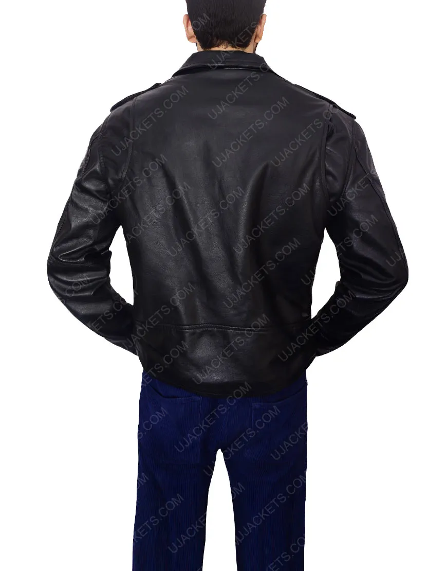 Black Leather Biker Bruce Springsteen Jacket - UJackets