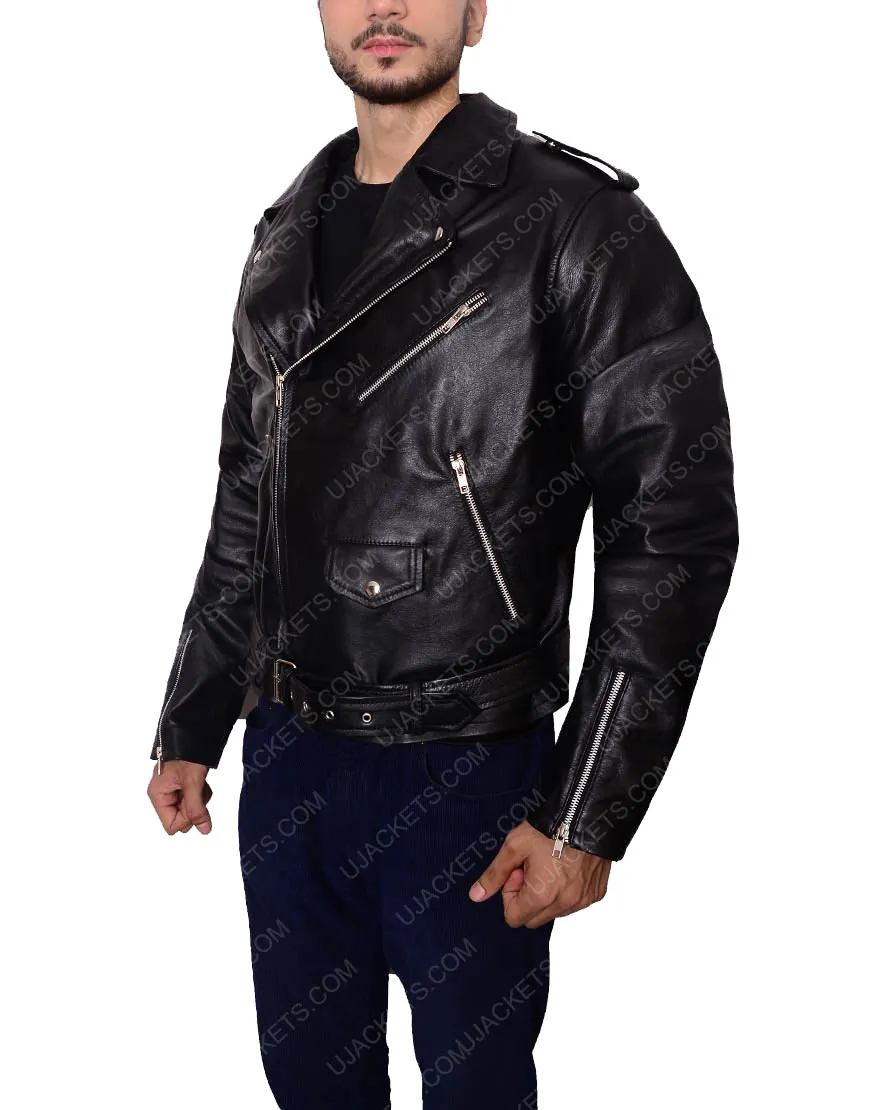 Black Leather Biker Bruce Springsteen Jacket - UJackets