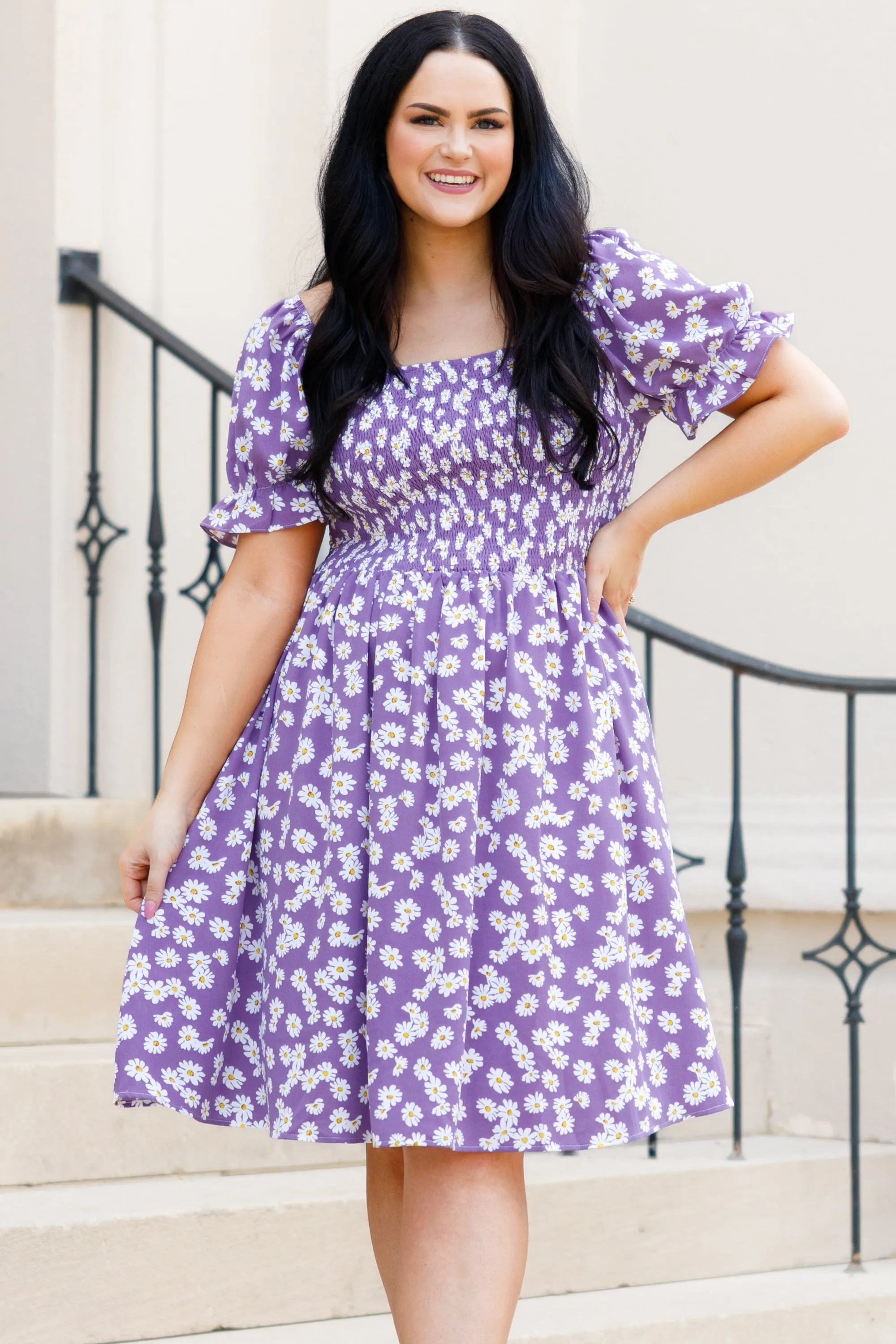 Blooming Where Planted Dress, Purple