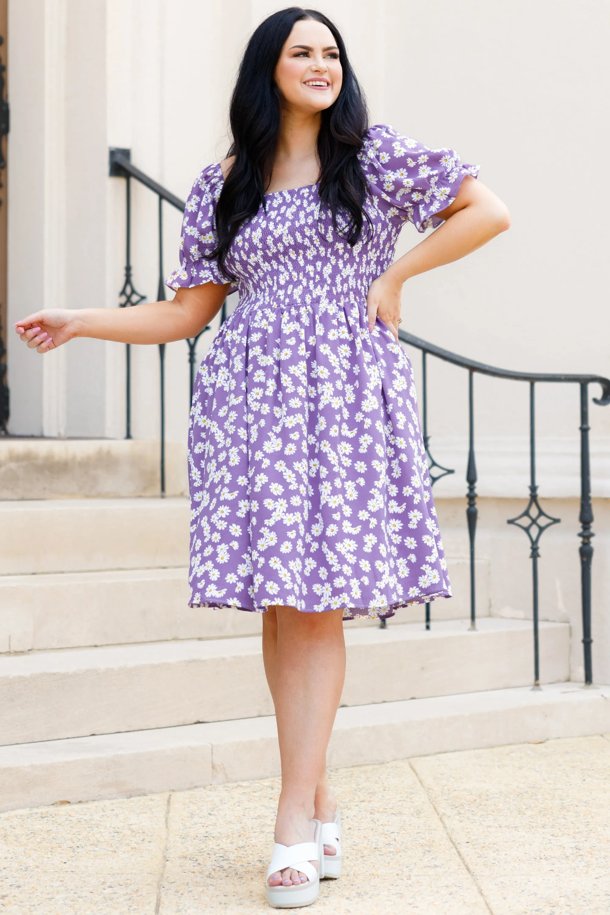 Blooming Where Planted Dress, Purple