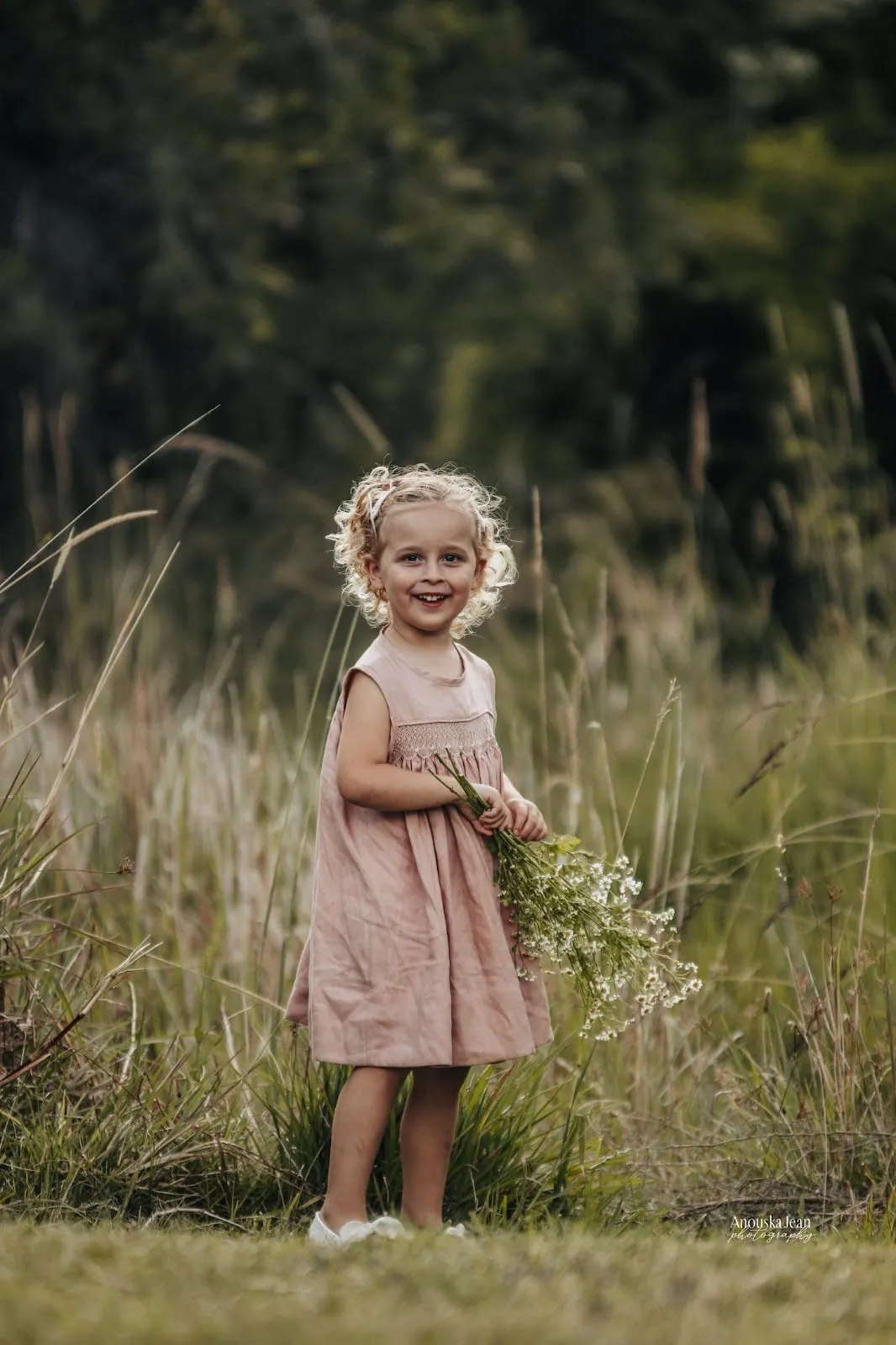 Blue Goose Annie - Smocked Linen Sleeveless Dress