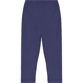 Busy Bees Ribbed Knit Leggings, Navy