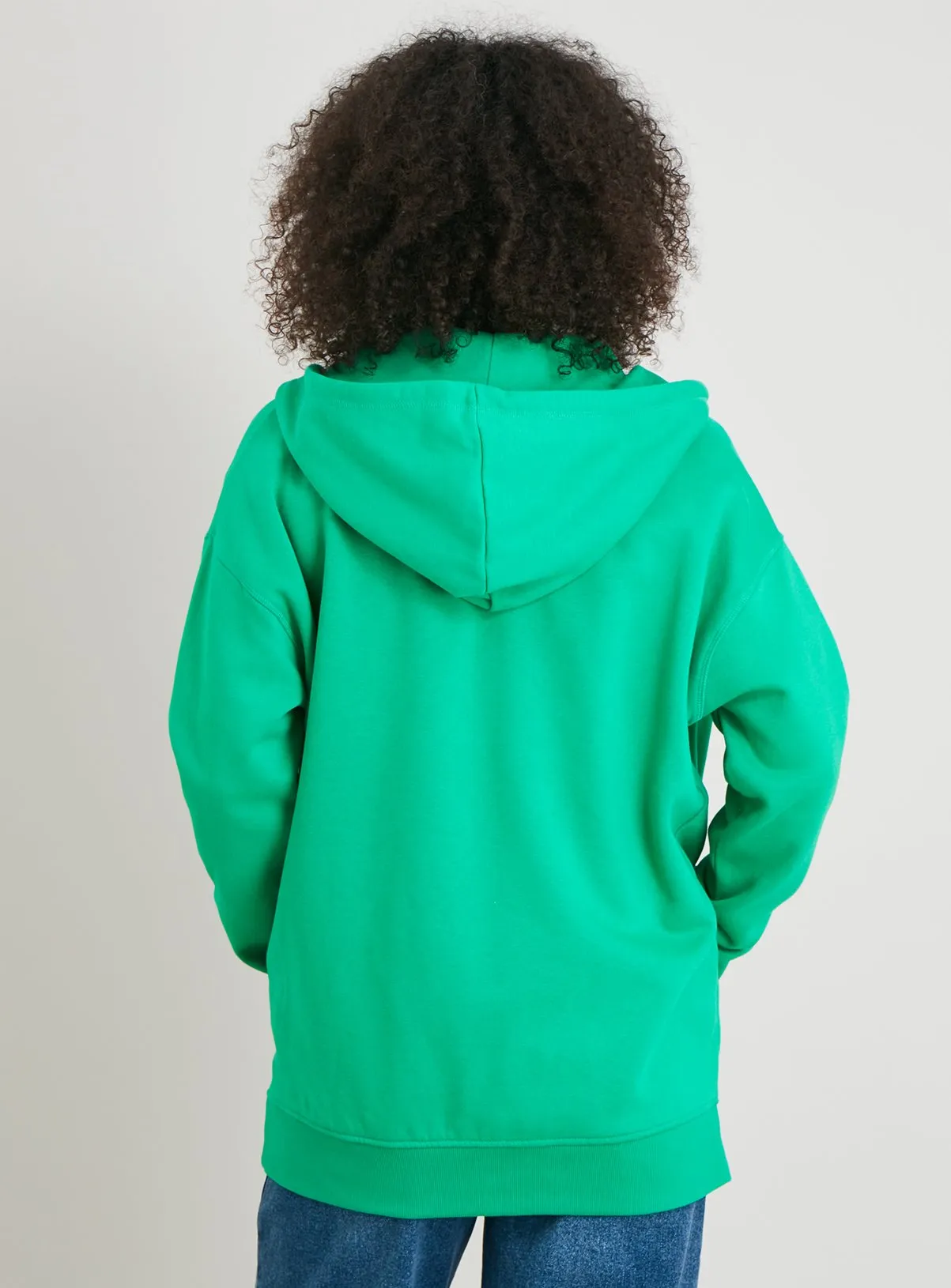 Buy Green Zip-Through Longline Hoodie M | Hoodies and sweatshirts | Tu