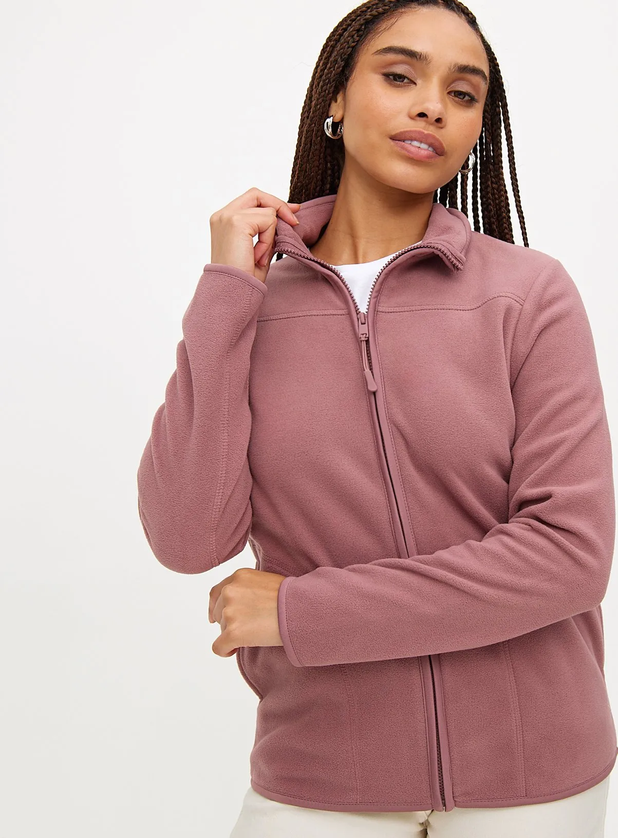 Buy Pink Zip-Through High Neck Fleece XXL | Hoodies and sweatshirts | Tu