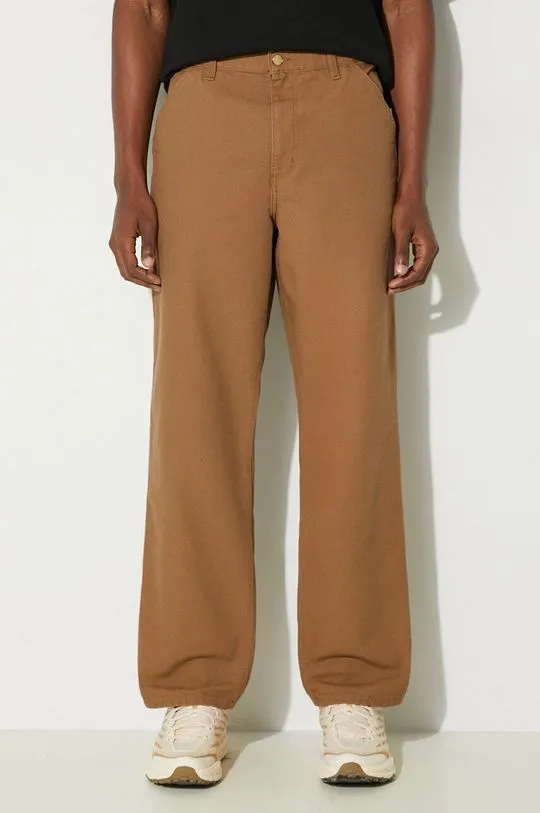 Carhartt WIP cotton trousers Simple Pant brown color I031220.HZ02