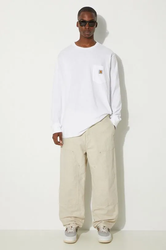 Carhartt WIP wool blend trousers Walter Double Knee Pant beige color I033580.502