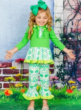 Chic Shamrock Flared Legging Set