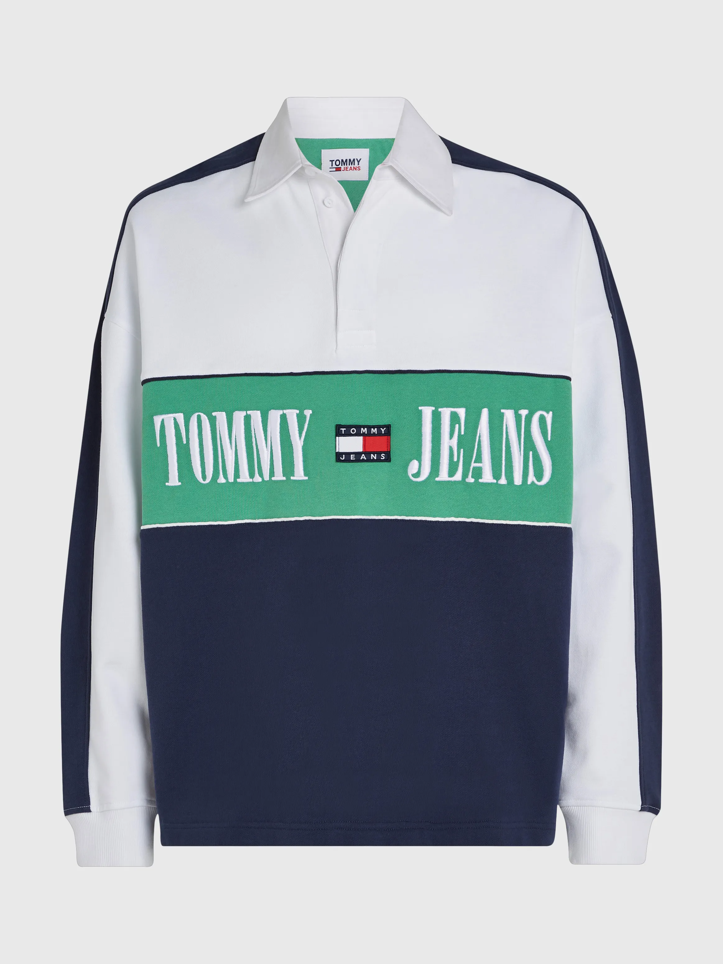 Colour-Blocked Logo Oversized Rugby Shirt | Sweatshirts & Hoodies | Tommy Jeans