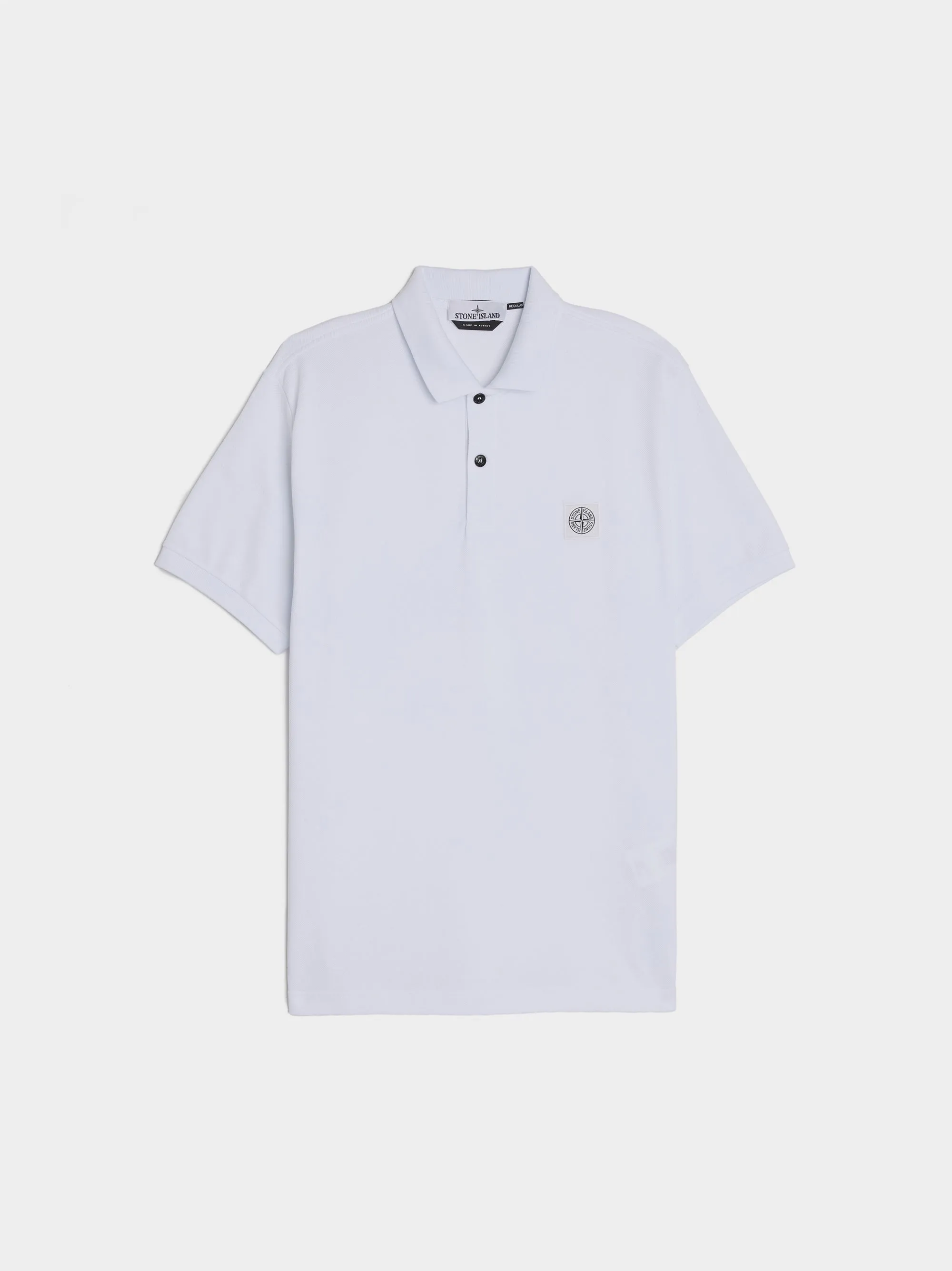 Compass Patch Logo Polo Shirt, White