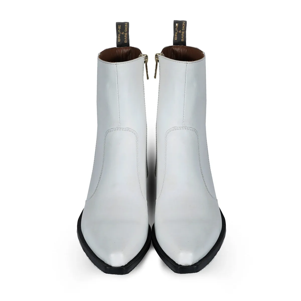 Cuban Heel Cowboy Boot in Genuine White Leather