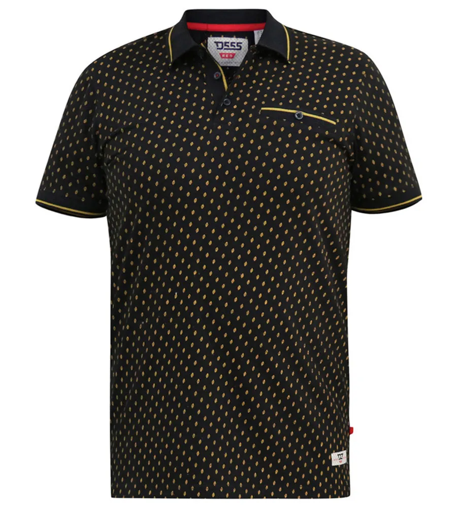 D555 Tall Mens Jersey Polo With All Over Print and Jacquard Trims (RAUL)