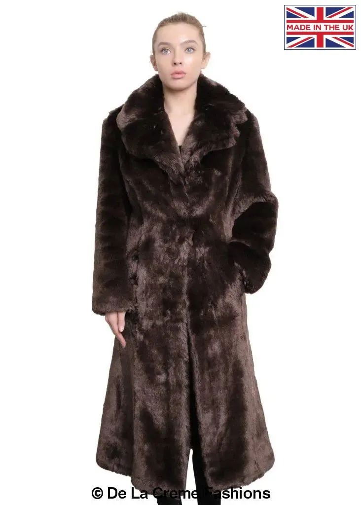 De La Creme - Womens Faux Fur Long Coat