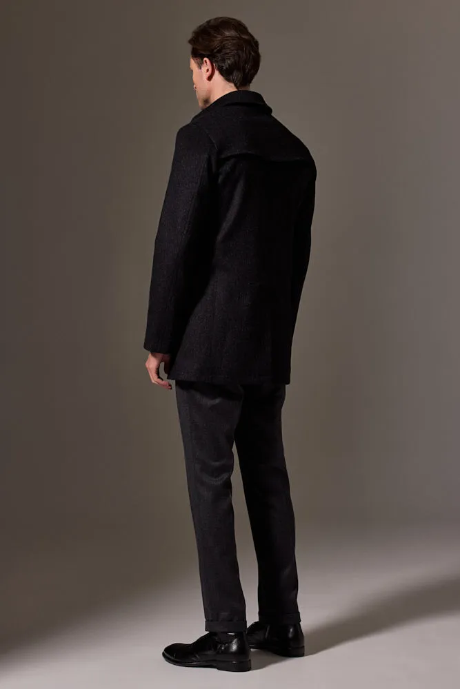 Drake Coat - Charcoal Wool