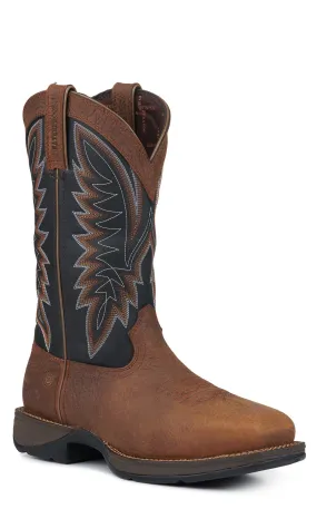 Durango Men's Rebel Brown and Black Waterproof Square Steel Toe Work Boots