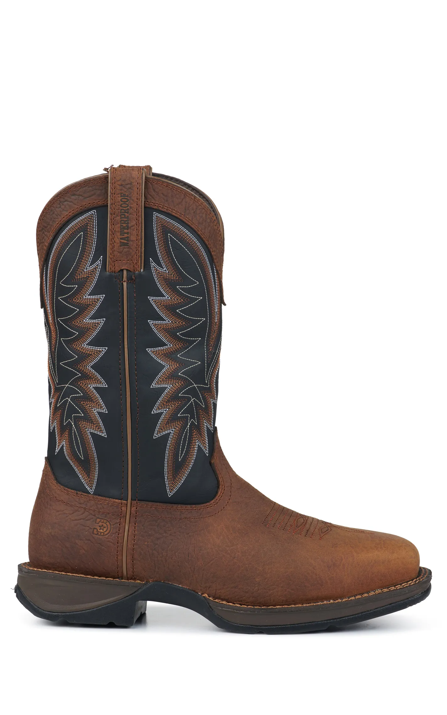 Durango Men's Rebel Brown and Black Waterproof Square Steel Toe Work Boots