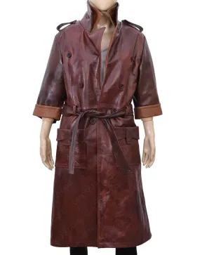 Fallout 4 Piper Coat | Red Belted Trench Coat - Ujackets