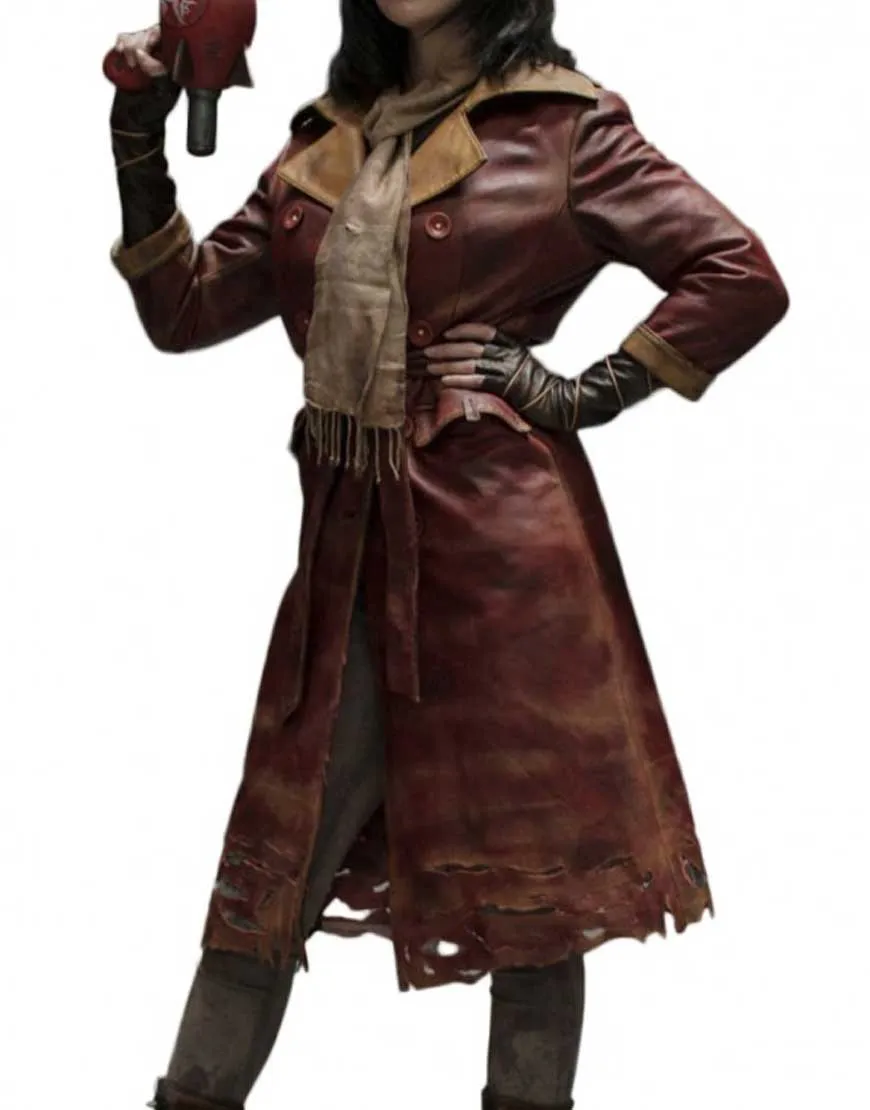 Fallout 4 Piper Coat | Red Belted Trench Coat - Ujackets