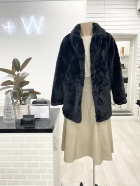 Faux Fur Coat - Black