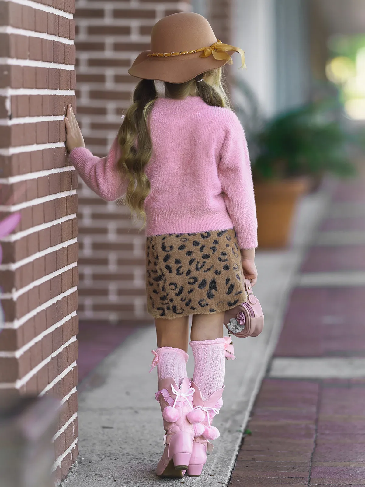 Feline Fierce Sweater and Leopard Skirt Set