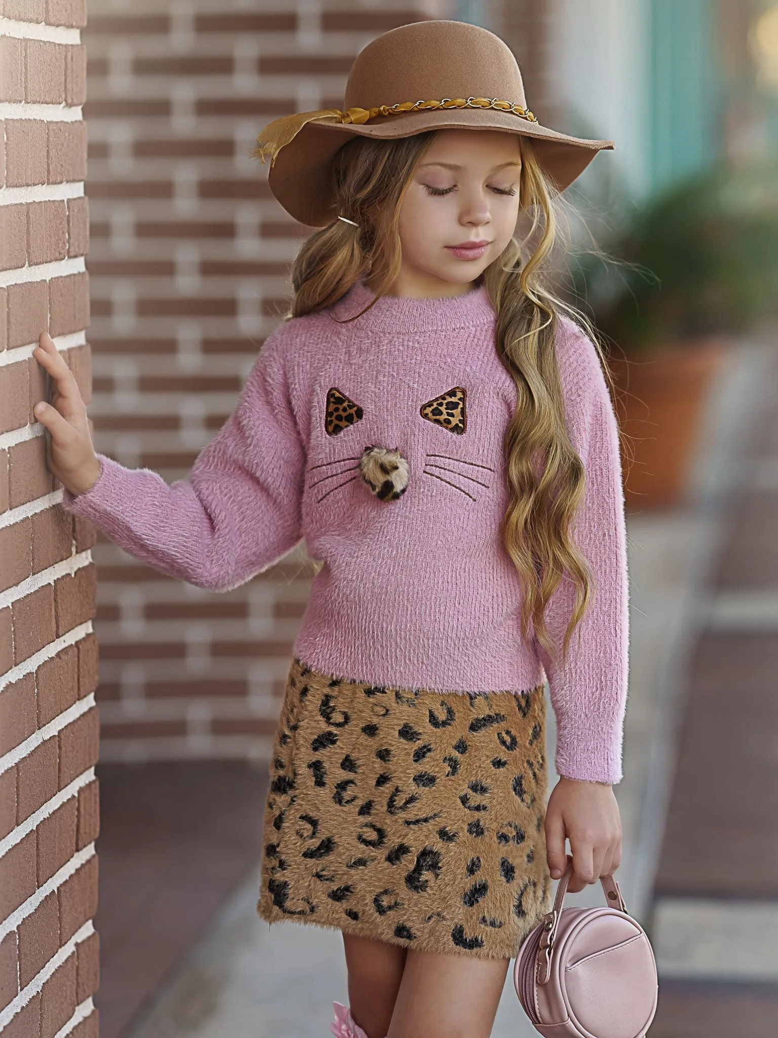 Feline Fierce Sweater and Leopard Skirt Set