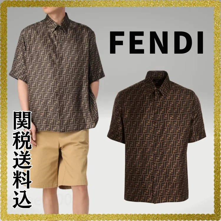 FENDI  |Logo Luxury Shirts