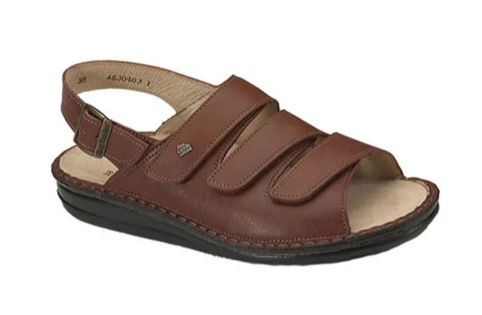 Finn Comfort Womens Sylt Strap Sandal- Brandy Smooth Leather