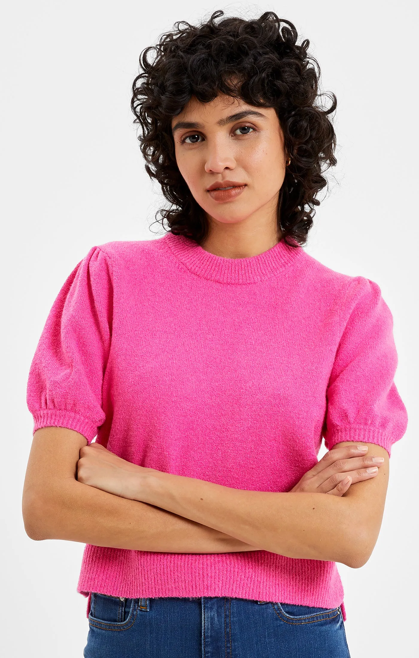 French Connection - Vhari Ribbed Short Sleeve Sweater