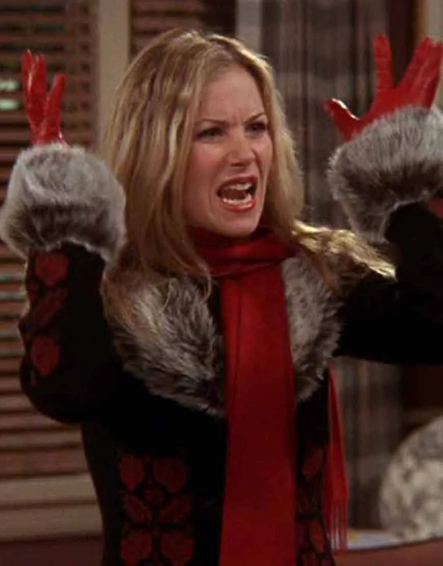 Friends S09 Christina Applegate Fur Collar Coat | Ujackets.com - 45%OFF