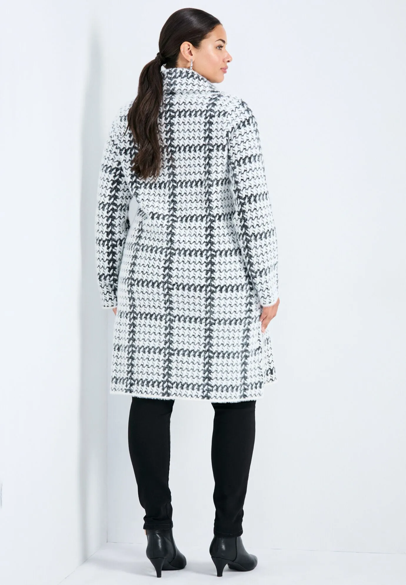 Gigi Check Sweater Coat