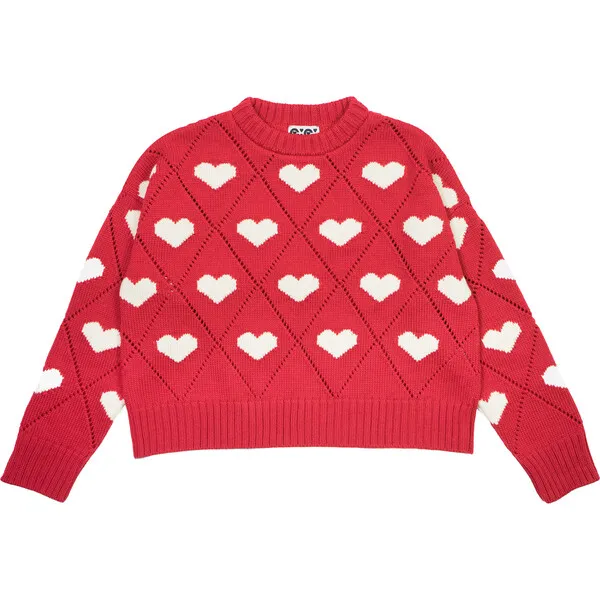 GiGi Knitwear Women's Love Sweater, Red