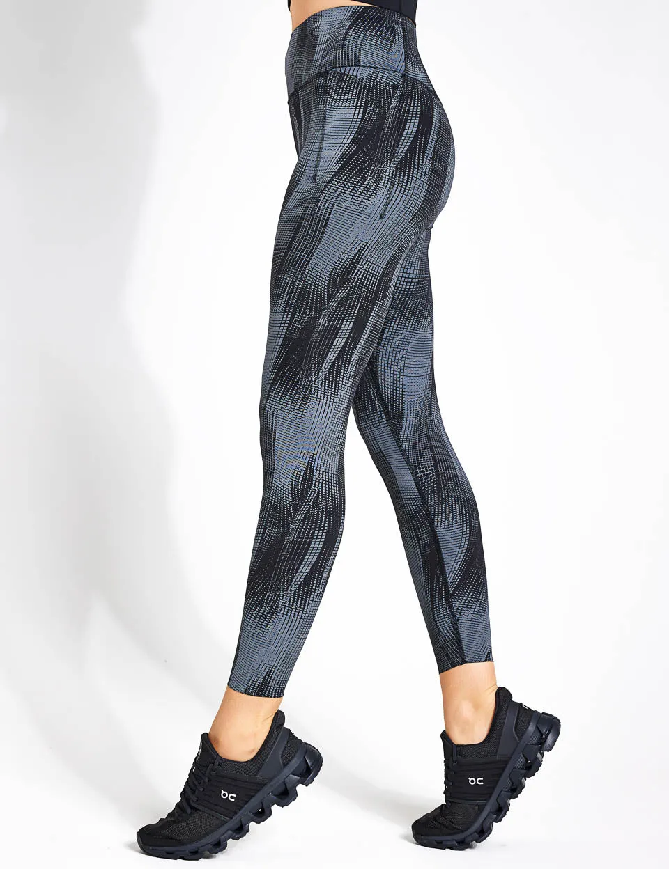 Go Move Reflective High Waisted Gym Leggings - Black