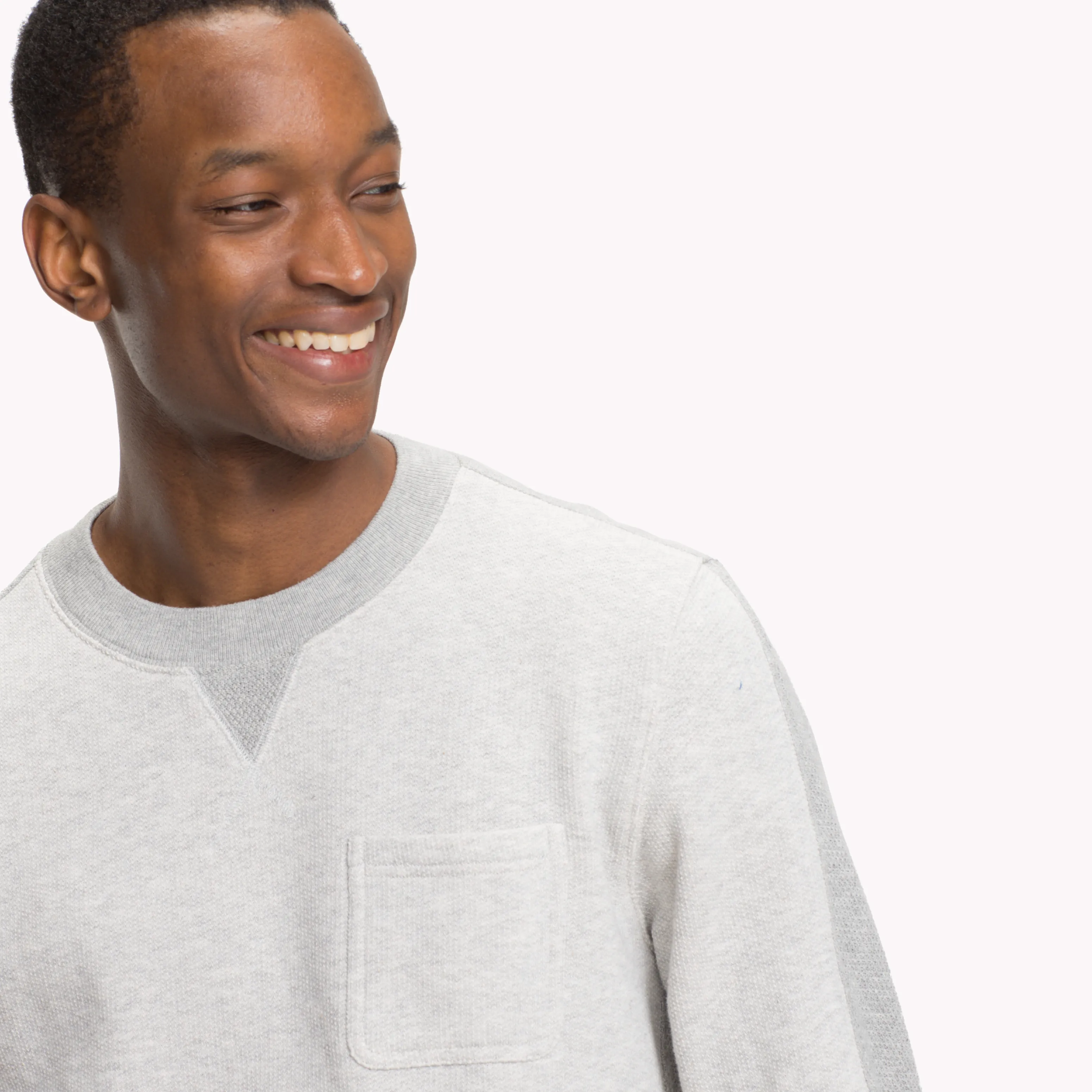 Grey Cotton Crew Neck Knit Sweatshirt | Sweatshirts & Hoodies | Tommy Hilfiger