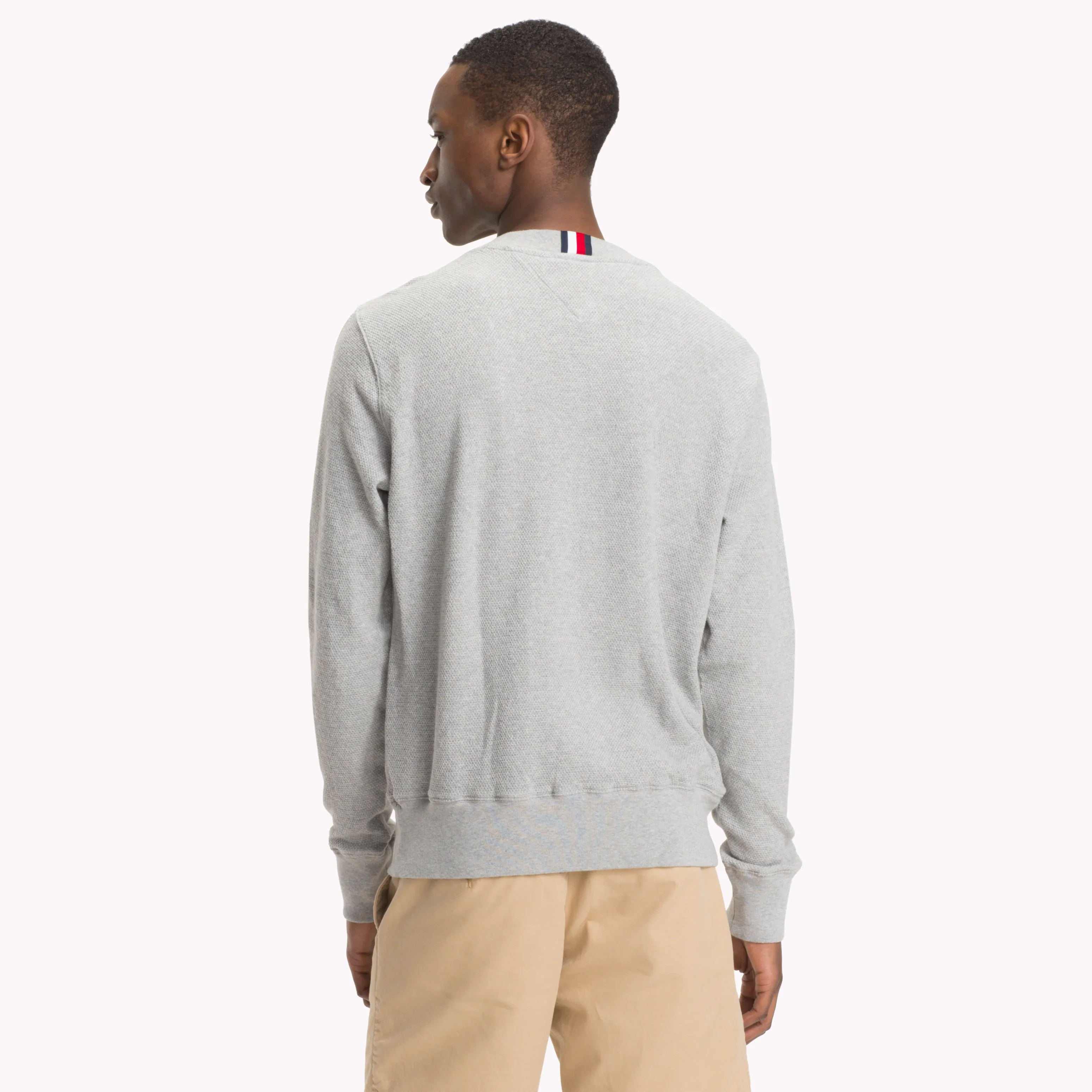 Grey Cotton Crew Neck Knit Sweatshirt | Sweatshirts & Hoodies | Tommy Hilfiger