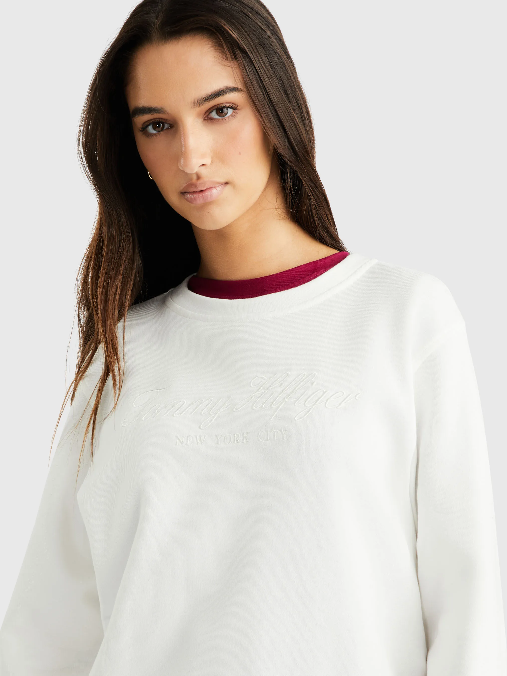 High Shine Embroidery Organic Cotton Sweatshirt | Sweatshirts & Hoodies | Tommy Hilfiger