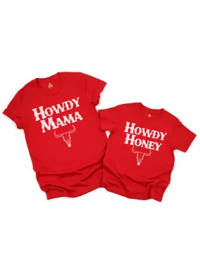 Howdy Mama + Howdy Honey Matching Shirts - Red