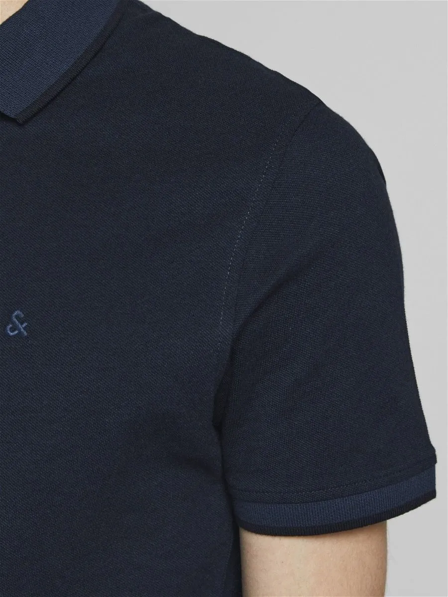 Jack & Jones Paulos Plain Polo Shirt Dark Navy