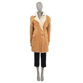 Jitrois Double Breasted  Shearling Coat Beige