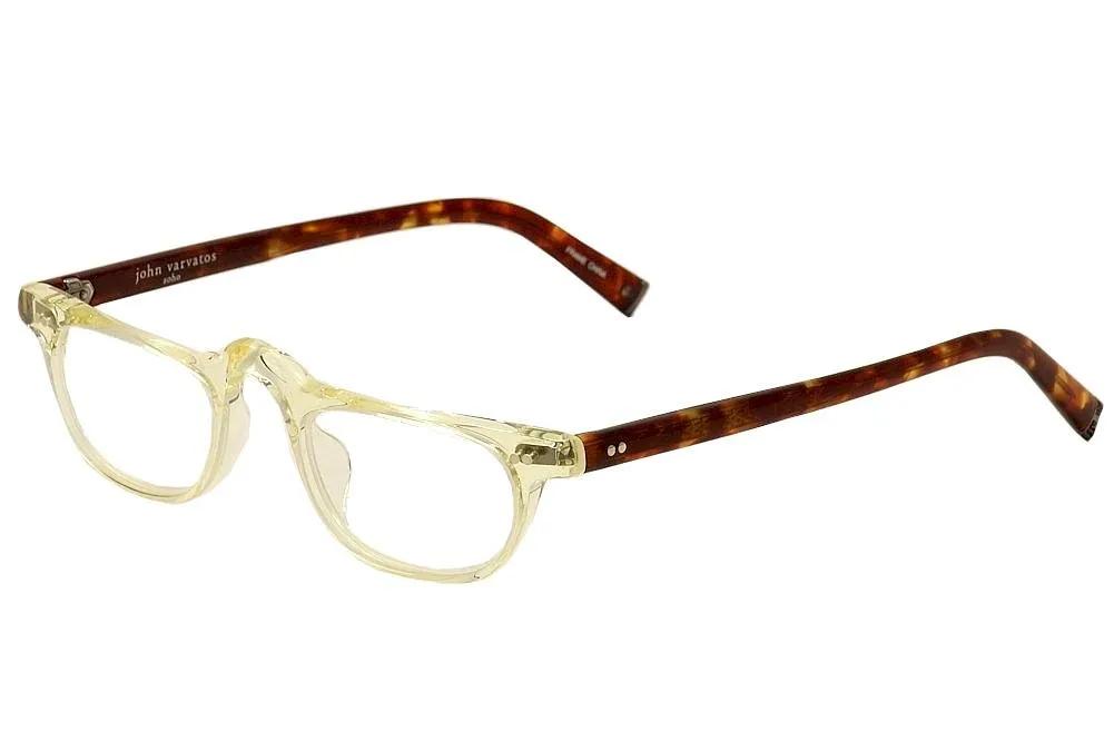 John Varvatos V804 Reading Glasses Men's Yellow Crystal Full Rim +1.50