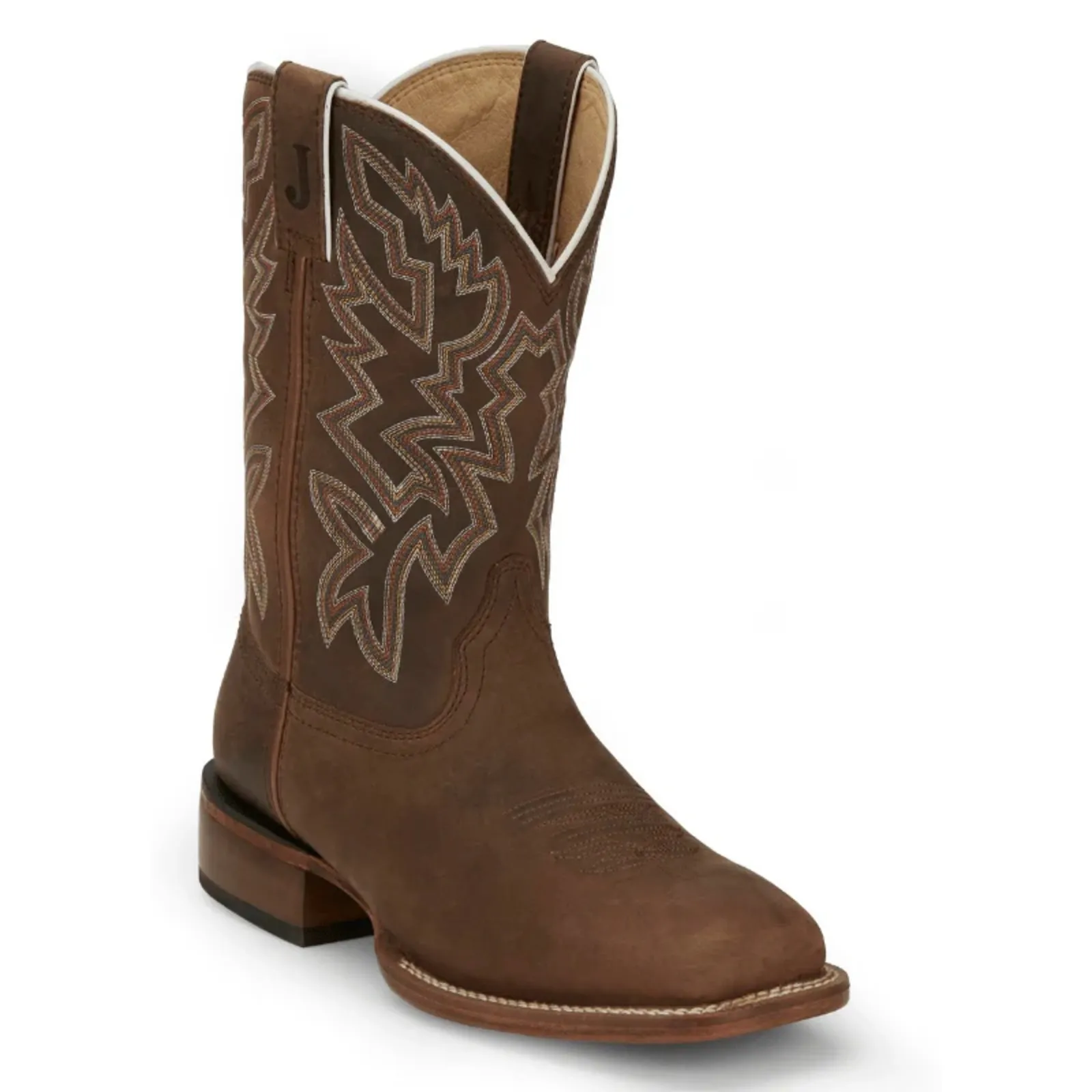 Justin Boots Men's Frontier Jackpot Walnut Brown Square Toe Western Boots 