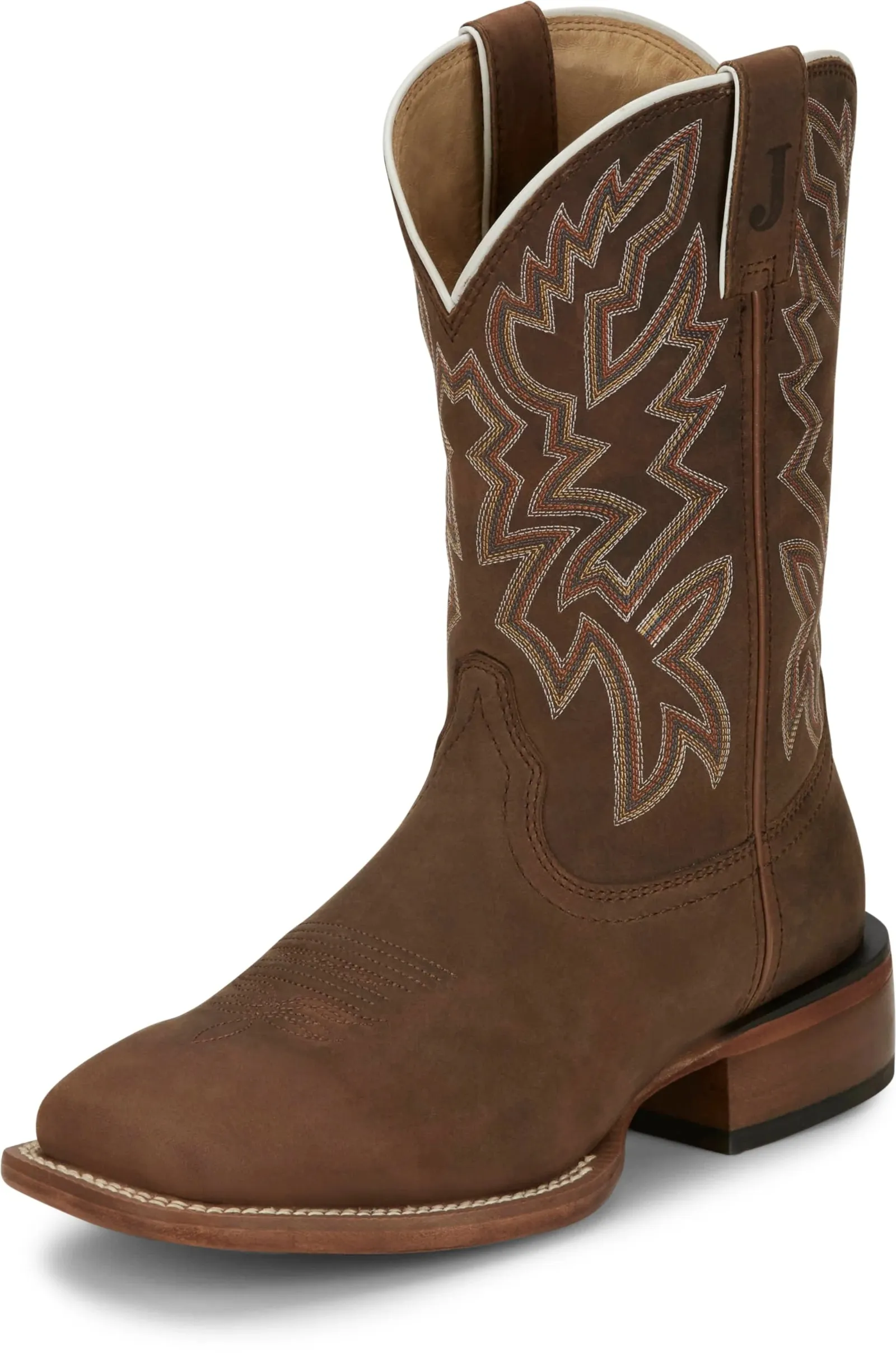 Justin Boots Men's Frontier Jackpot Walnut Brown Square Toe Western Boots 