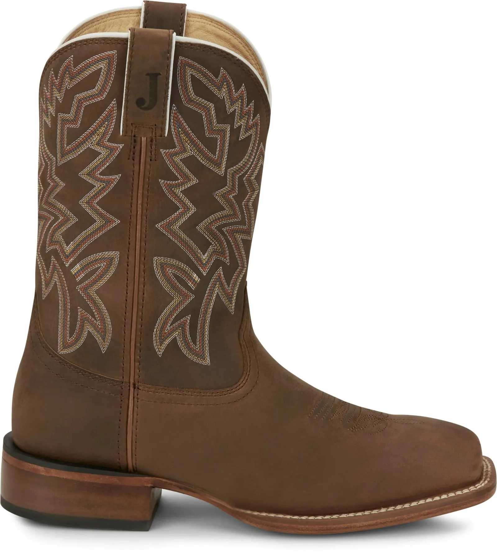 Justin Boots Men's Frontier Jackpot Walnut Brown Square Toe Western Boots 